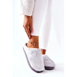 WJ1 Teplé kožešinové pantofle Světle šedé Mecy šedá 1