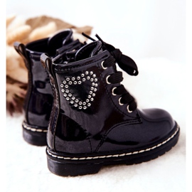 WT1 Dětské lakované kozačky lesklé tmavě modré námořnická modrá 1