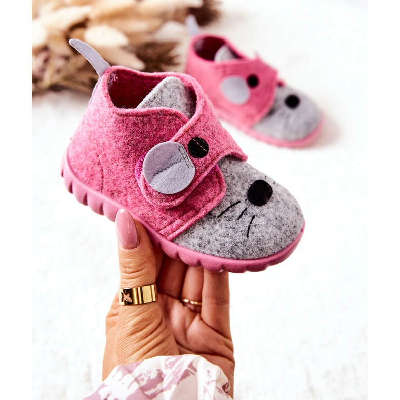 BEFADO S.A. Pantofle Befado Myszka 526P104 Růžovo-šedé růžový 2