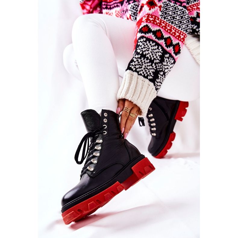 PF1 Teplé kožené boty Workers Black Kelley černá 2