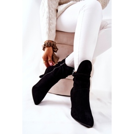 Kožené kozačky na vysokém podpatku Laura Messi 2427 černá 2