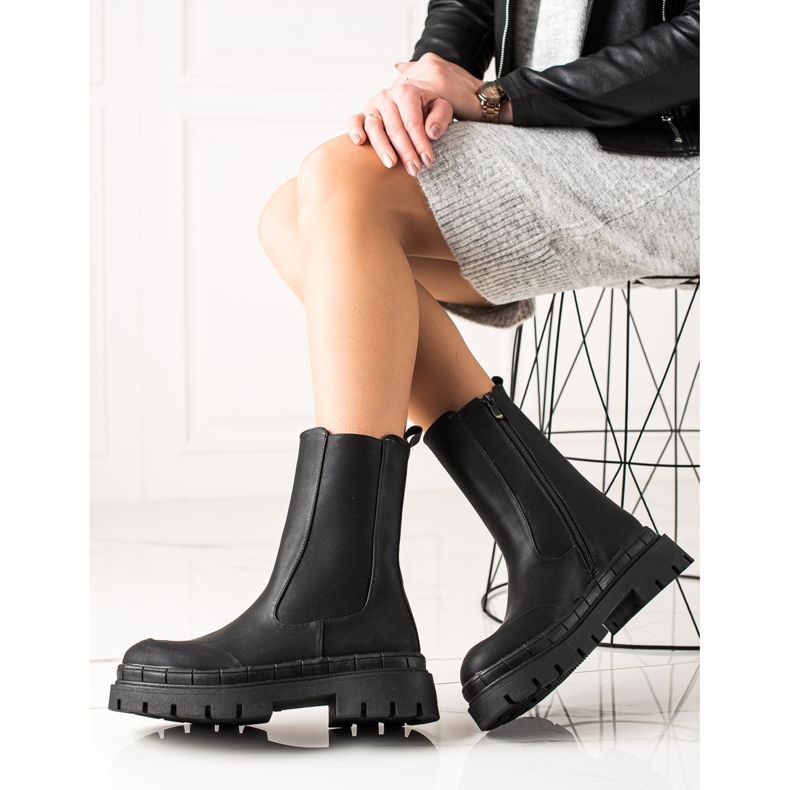 Seastar Vysoké boty s eko kůží černý 1