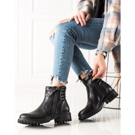 Evento Klasické kozačky s ozdobným zipem černý 1