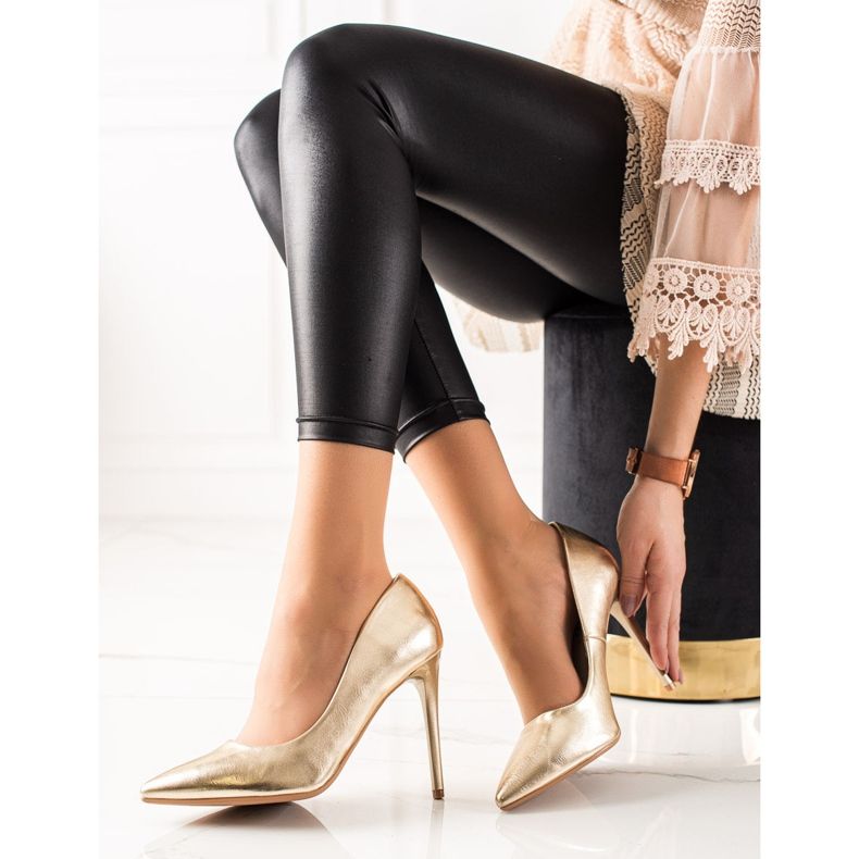 Seastar Stylové vysoké podpatky zlatý 2