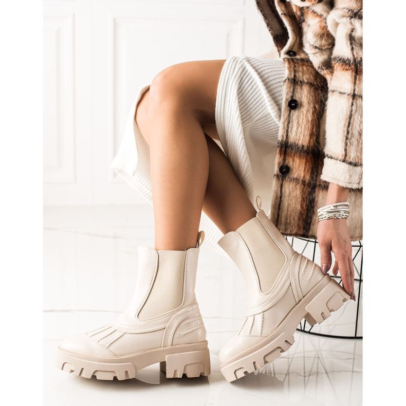 Seastar Béžové nazouvací kozačky béžový 2