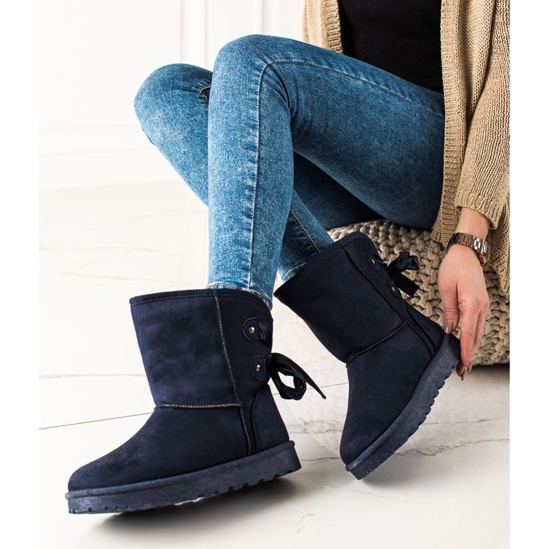 TRENDI Mukluki S Mašlí námořnická modrá 1 TRENDI Mukluki S Mašlí námořnická modrá 1