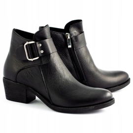 Olivier Kožené boty z černé obličeje černý 2