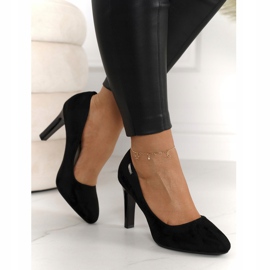 PJ1 Klasická Lodičky Na Tyči Semišová Černá Eliana 3