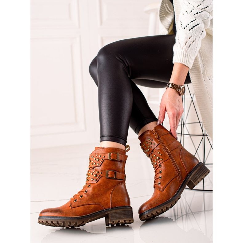 Super Mode Velbloudí šněrovací boty hnědý 1