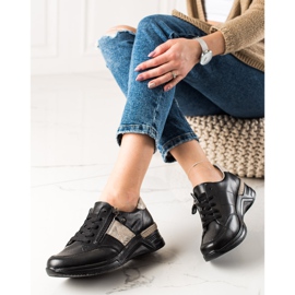 Evento Kožené Tenisky S Ozdobným Zipem béžový černý 2