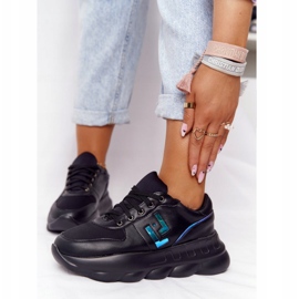 LU BOO Dámské sportovní boty na platformě černé černá 4