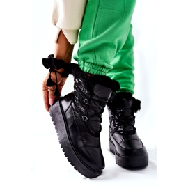 S.Barski Černé dámské černé teplé sněhové boty černá 1