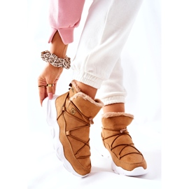 Teplé sněhové boty Big Star Camel II274266 béžový žluť 4