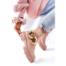 S.Barski Izolované béžové boty béžové chelsea s ozdobou béžový 3