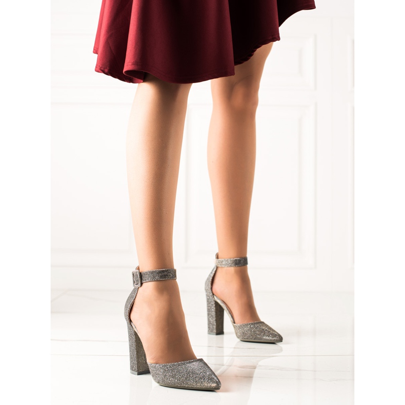 Seastar Stříbrné třpytivé lodičky béžový stříbrný 1