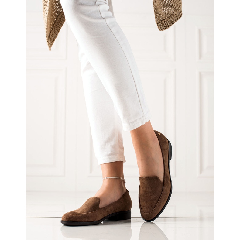 M.Daszyński Elegantní semišové mokasíny hnědý 2