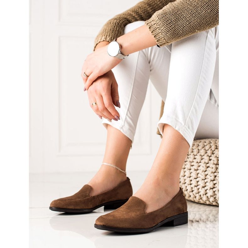 M.Daszyński Elegantní semišové mokasíny hnědý 1