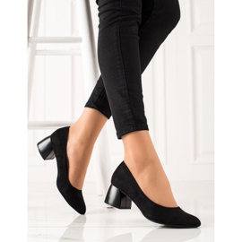 M.Daszyński Černé Lodičky Na Nízkých Podpatcích černá 1 M.Daszyński Černé Lodičky Na Nízkých Podpatcích černá 1