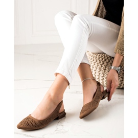 M.Daszyński Prolamované Boty S Odkrytým Podpatkem hnědý 2 M.Daszyński Prolamované Boty S Odkrytým Podpatkem hnědý 2