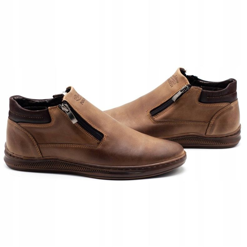 Polbut Hnědé pánské zimní boty K29 hnědý 4