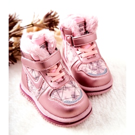 PJ2 Dětské teplé sněhule Pink Shirinell růžový 2