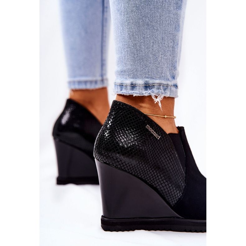 Boty na klínku se zvířecím vzorem Monnari 0990-020 Černá 2