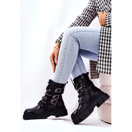 WS1 Boty se zavázaným řetízkem přezka Black Reiloy černá 2