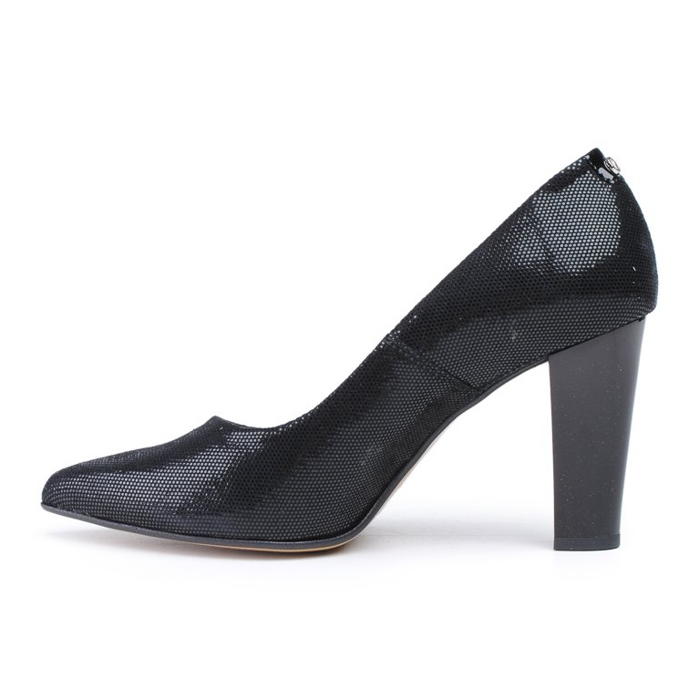 Marco Shoes Černé lodičky z leštěné semišové kůže černý 1