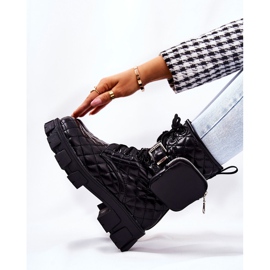 PG2 Prošívané černé Boty Maureen Na Sloupek černá 2 PG2 Prošívané černé Boty Maureen Na Sloupek černá 2