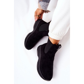 WS1 Černé semišové boty na platformě Nicci černý 1