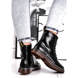 EVE Dámské boty Lakované Trapery Boty Černá Marita černý 3