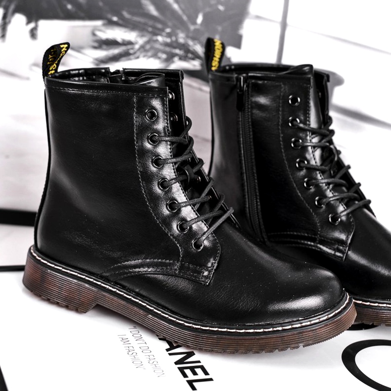 EVE Dámské boty Lakované Trapery Boty Černá Marita černý 4