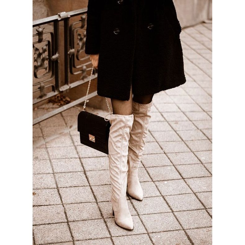 Vinceza Dámské boty na podpatku semiš béžová Monleek béžový 6