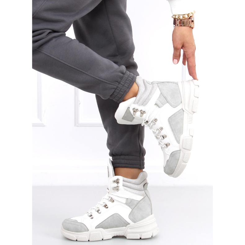 Vysoké tenisky Brita LT.GRAY bílý šedá 1