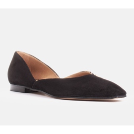 Marco Shoes Balerínky v kombinaci semiše a copánků černý 1