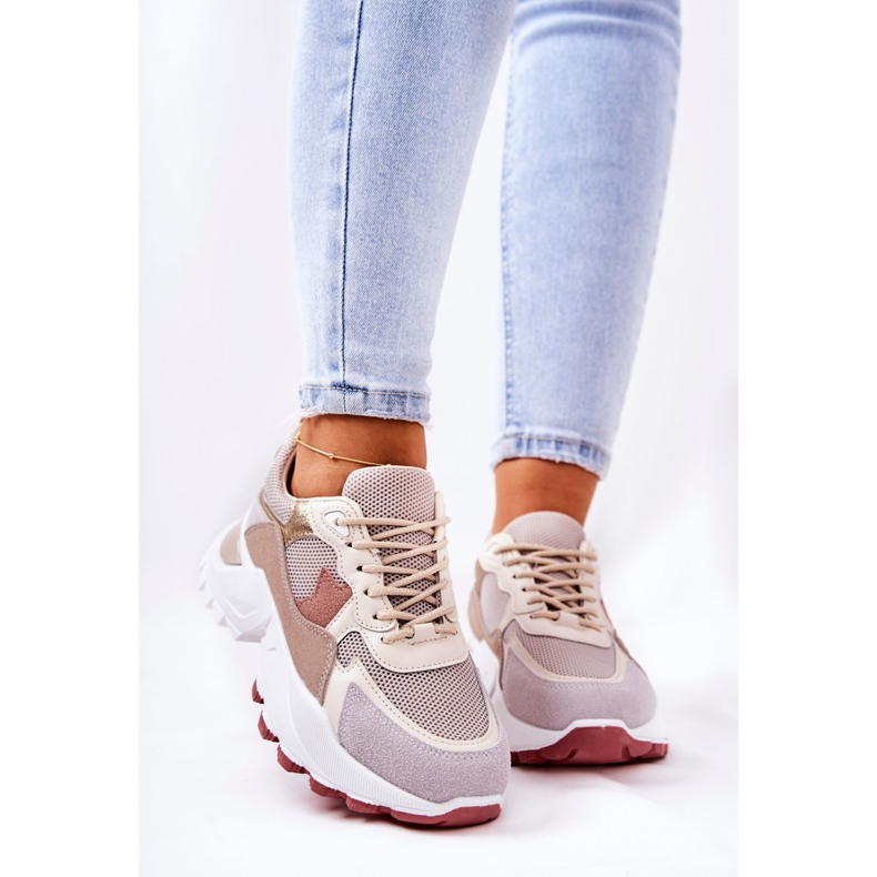 WS1 Sportovní Boty Na Béžové Platformě Alessia béžový 1