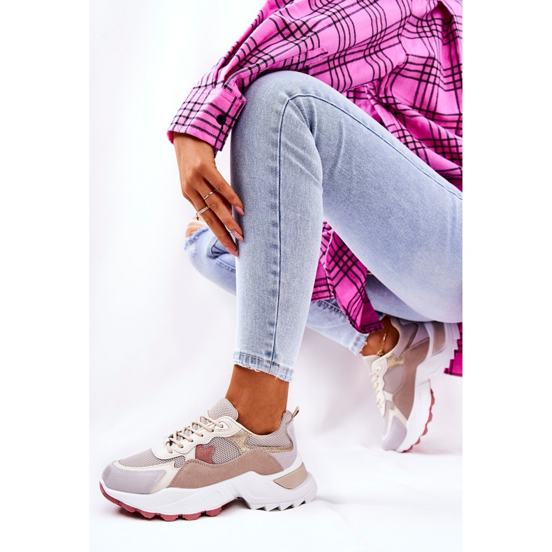 WS1 Sportovní Boty Na Béžové Platformě Alessia béžový 2