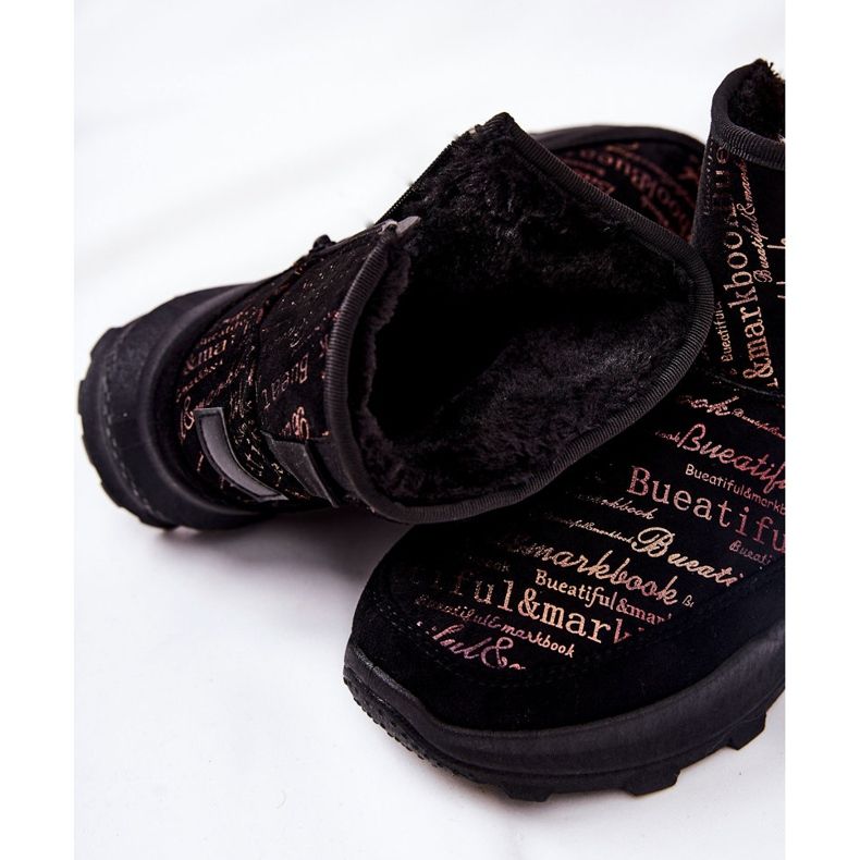 PE1 Teplé sněhule s černým potiskem frézie černá 1