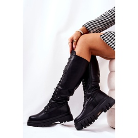 PG2 Vysoké teplé vázané černé boty Kannies černá 1 PG2 Vysoké teplé vázané černé boty Kannies černá 1