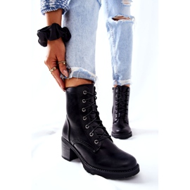 PE1 Teplé černé Boty Nerynis Přivázané Na Sloupek černá 5