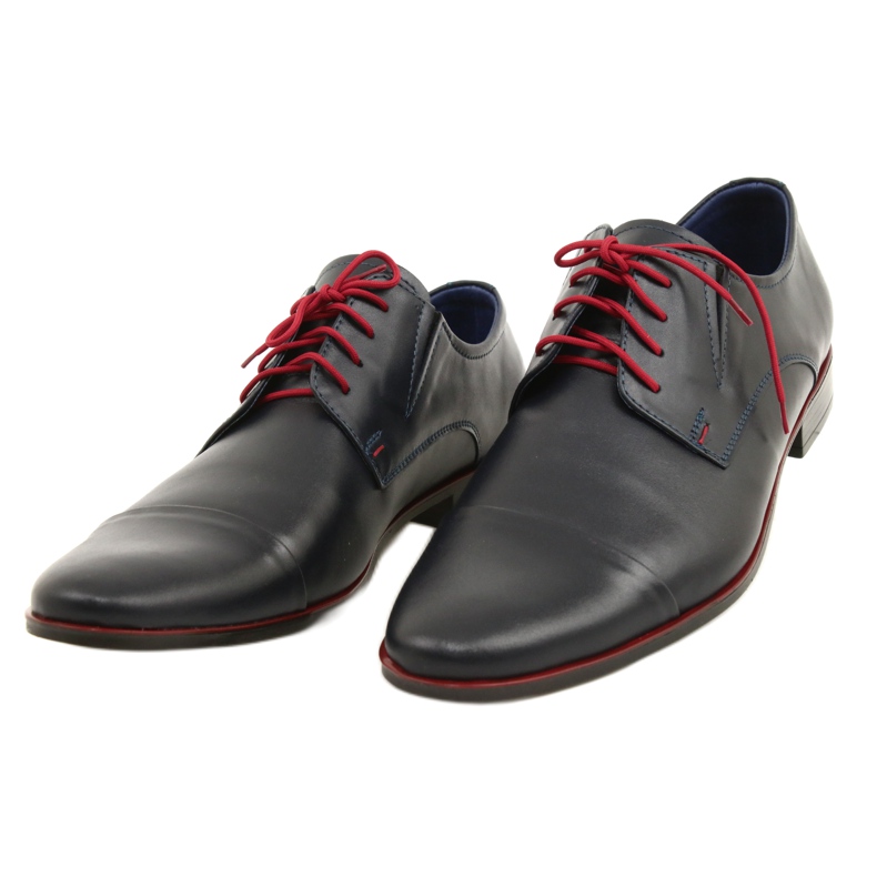 Olivier Pánské kožené boty 286 Navy Blue modrý 2