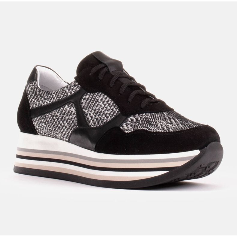 Marco Shoes Tenisky na silné podrážce z přírodní kůže bílý černý 1