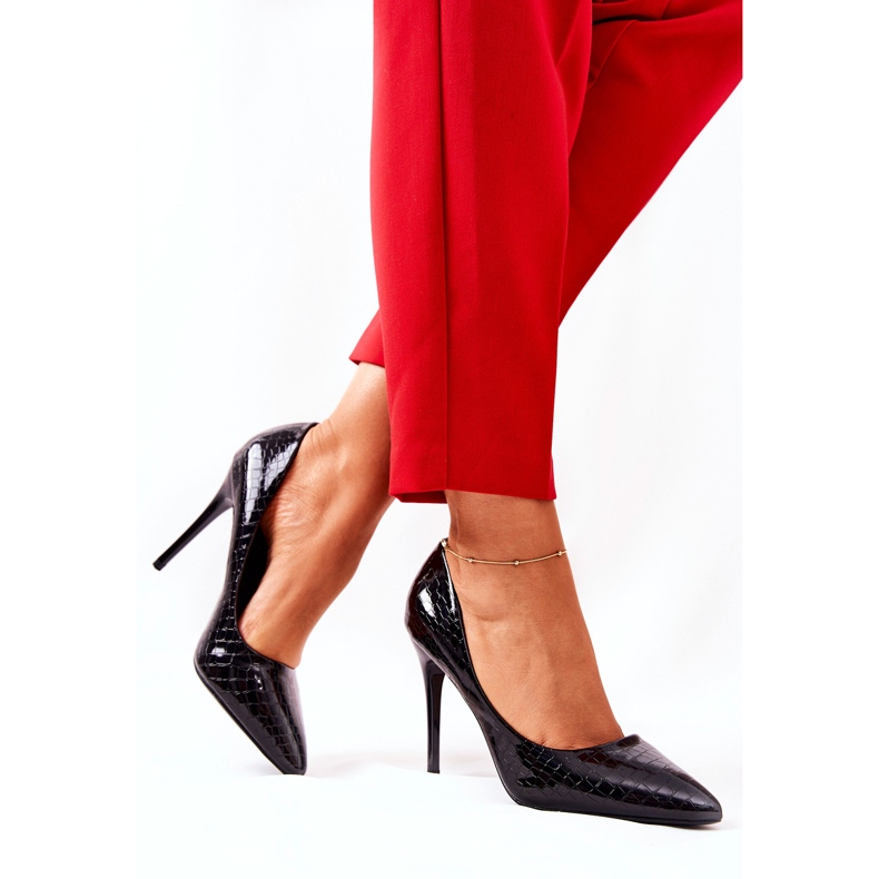 Black Tissoria Snake Pattern Pins černá 1