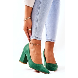 WS1 Lodičky Na Tyči Suede Green Florena zelený 1