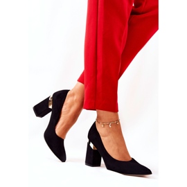 Lewski Shoes Semišové lodičky Lewski 3117 Black černý 2