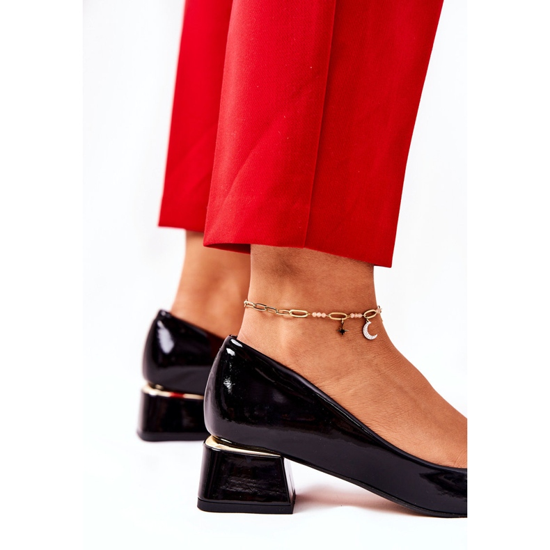 Lewski Shoes Lakované kožené lodičky Lewski 3118 Black černý 1