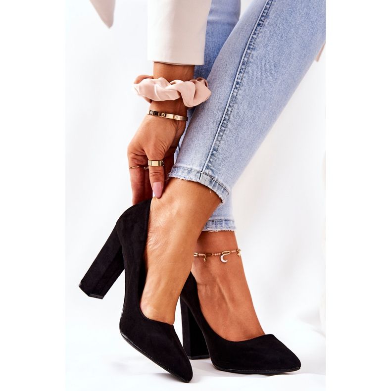 WS1 Semišové lodičky Na černém Valoris Baru černá 1