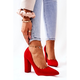 WS1 Semišové lodičky Na červeném Valoris Baru 1