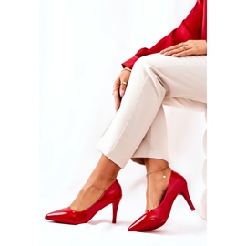 WS1 Lakované klasické lodičky Stilettos Red Elinne červený 1