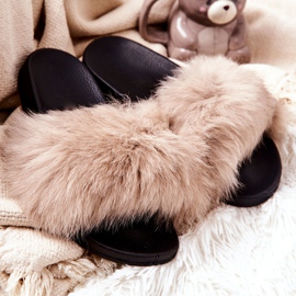 PG2 Pantofle z přírodní kožešiny Béžová Naturimo béžový 2